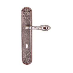 Ручка на планке под ключ Val de fiori Беладжио серебро античное с эмалью DH 701 KH AI/WBR