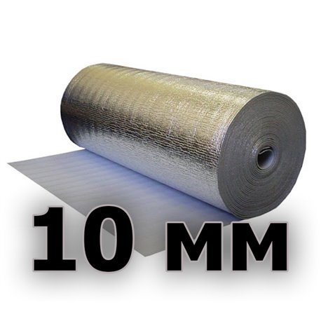 Подложка изодом вспененный полиэтилен + фольга алюминиевая 10мм