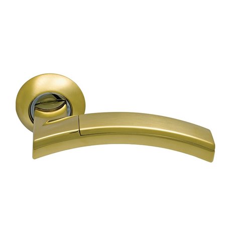 Ручка дверная ARCHIE SILLUR на круглой накладке 132 S.GOLD/P.GOLD