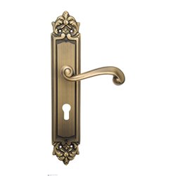 Дверная ручка Venezia "CARNEVALE" CYL на планке PL96 матовая бронза