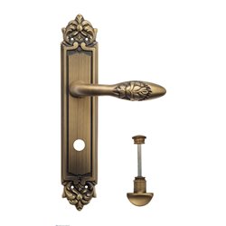 Дверная ручка Venezia "CASANOVA" WC-2 на планке PL96 матовая бронза