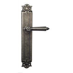 Дверная ручка Venezia "CASTELLO" на планке PL97 античное серебро