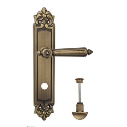 Дверная ручка Venezia "CASTELLO" WC-2 на планке PL96 матовая бронза