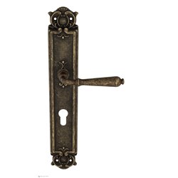 Дверная ручка Venezia "CLASSIC" CYL на планке PL97 античная бронза