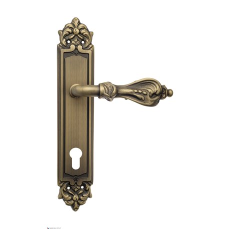 Дверная ручка Venezia "FLORENCE" CYL на планке PL96 матовая бронза