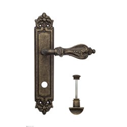 Дверная ручка Venezia "FLORENCE" WC-2 на планке PL96 античная бронза