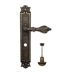 Дверная ручка Venezia "FLORENCE" WC-2 на планке PL97 античная бронза