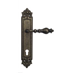 Дверная ручка Venezia "GIFESTION" CYL на планке PL96 античная бронза