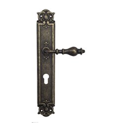 Дверная ручка Venezia "GIFESTION" CYL на планке PL97 античная бронза