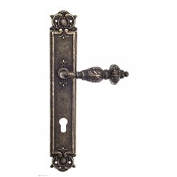 Дверная ручка Venezia "LUCRECIA" CYL на планке PL97 античная бронза