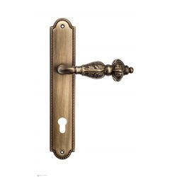 Дверная ручка Venezia "LUCRECIA" CYL на планке PL98 матовая бронза
