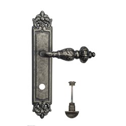 Дверная ручка Venezia "LUCRECIA" WC-2 на планке PL96 античное серебро