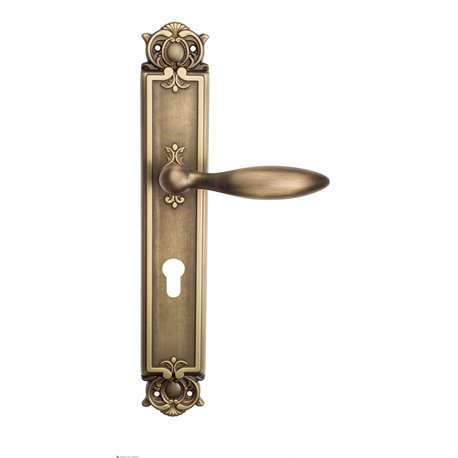 Дверная ручка Venezia "MAGGIORE" CYL на планке PL97 матовая бронза