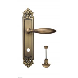 Дверная ручка Venezia "MAGGIORE" WC-2 на планке PL96 матовая бронза