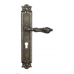 Дверная ручка Venezia "MONTE CRISTO" CYL на планке PL97 античная бронза