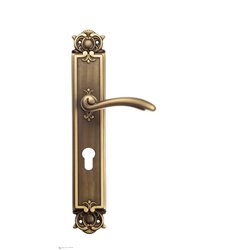 Дверная ручка Venezia "VERSALE" CYL на планке PL97 матовая бронза