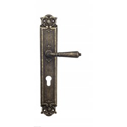 Дверная ручка Venezia "VIGNOLE" CYL на планке PL97 античная бронза