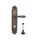 Дверная ручка Venezia "VIGNOLE" WC-2 на планке PL96 античная бронза