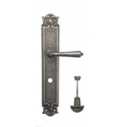 Дверная ручка Venezia "VIGNOLE" WC-2 на планке PL97 античное серебро