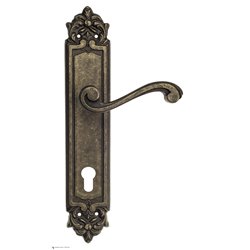 Дверная ручка Venezia "VIVALDI" CYL на планке PL96 античная бронза