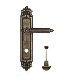 Дверная ручка Venezia "CASTELLO" WC-2 на планке PL96 античная бронза