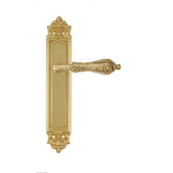 Дверная ручка Venezia "MONTE CRISTO" на планке PL96 полированная латунь