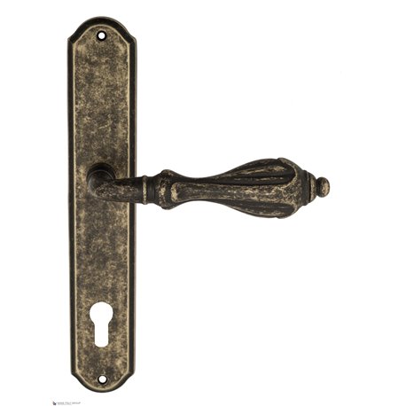 Дверная ручка Venezia "ANAFESTO" CYL на планке PL02 античная бронза