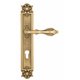 Дверная ручка Venezia "ANAFESTO" CYL на планке PL97 французское золото + коричневый