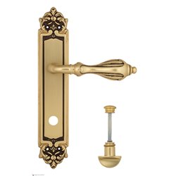 Дверная ручка Venezia "ANAFESTO" WC-2 на планке PL96 французское золото + коричневый