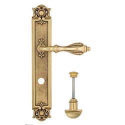 Дверная ручка Venezia "ANAFESTO" WC-2 на планке PL97 французское золото + коричневый