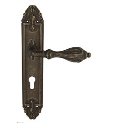 Дверная ручка Venezia "ANAFESTO" CYL на планке PL90 античная бронза