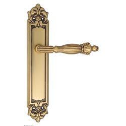 Дверная ручка Venezia "OLIMPO" на планке PL96 французское золото + коричневый