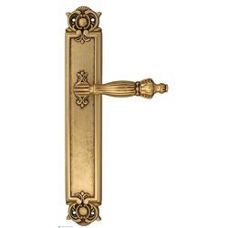 Дверная ручка Venezia "OLIMPO" на планке PL97 французское золото + коричневый