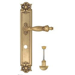 Дверная ручка Venezia "OLIMPO" WC-2 на планке PL97 французское золото + коричневый