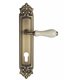 Дверная ручка Venezia "COLOSSEO" белая керамика паутинка CYL на планке PL96 матовая бронза