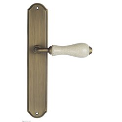 Дверная ручка Venezia "COLOSSEO" белая керамика паутинка на планке PL02 матовая бронза