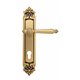 Дверная ручка Venezia "PELLESTRINA" CYL на планке PL96 французское золото + коричневый