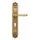 Дверная ручка Venezia "PELLESTRINA" CYL на планке PL97 французское золото + коричневый