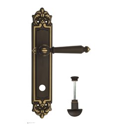 Дверная ручка Venezia "PELLESTRINA" WC-2 на планке PL96 темная бронза