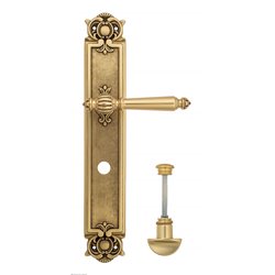 Дверная ручка Venezia "PELLESTRINA" WC-2 на планке PL97 французское золото + коричневый