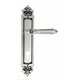 Дверная ручка Venezia "CASTELLO" CYL на планке PL96 натуральное серебро + черный