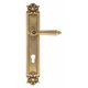 Дверная ручка Venezia "CASTELLO" CYL на планке PL97 французское золото + коричневый
