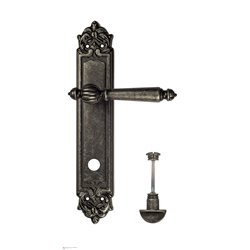 Дверная ручка Venezia "PELLESTRINA" WC-2 на планке PL96 античное серебро