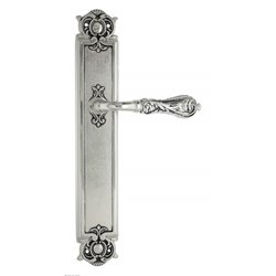 Дверная ручка Venezia "MONTE CRISTO" на планке PL97 натуральное серебро + черный