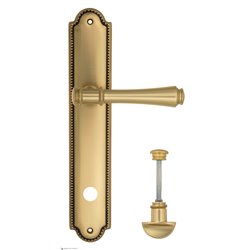 Дверная ручка Venezia "CALLISTO" WC-2 на планке PL98 французское золото + коричневый