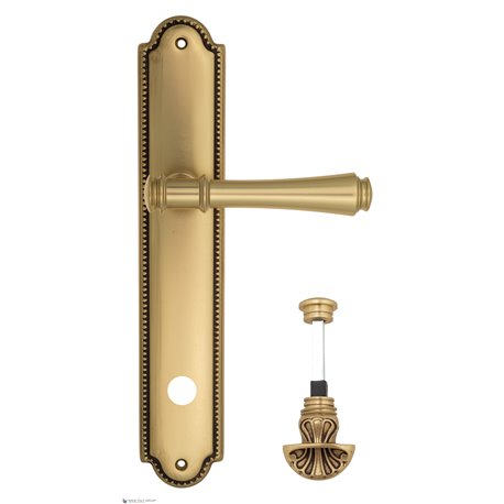 Дверная ручка Venezia "CALLISTO" WC-4 на планке PL98 французское золото + коричневый