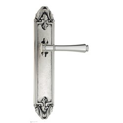 Дверная ручка Venezia "CALLISTO" на планке PL90 натуральное серебро + черный