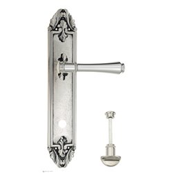 Дверная ручка Venezia "CALLISTO" WC-2 на планке PL90 натуральное серебро + черный