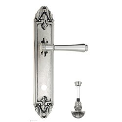Дверная ручка Venezia "CALLISTO" WC-4 на планке PL90 натуральное серебро + черный