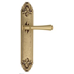 Дверная ручка Venezia "CALLISTO" на планке PL90 французское золото + коричневый